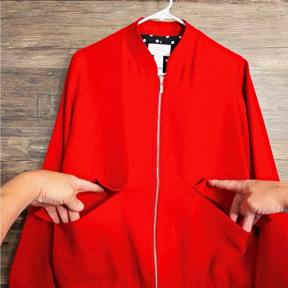 Chico's Bold Red Full Zip Jacket with Zipper - Picture 7 of 11
